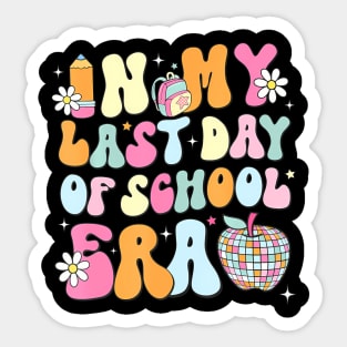 In My Last Day Of School Era Retro Teacher Kids Graduation Sticker